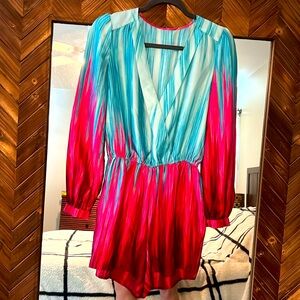Faux-silk ombré romper